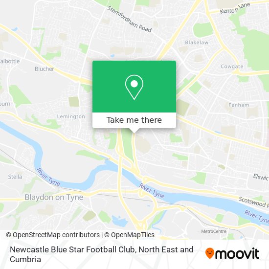 Newcastle Blue Star Football Club map