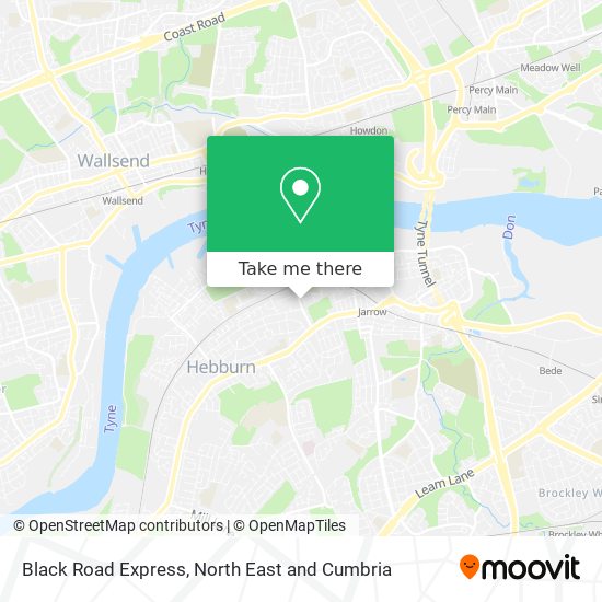 Black Road Express map