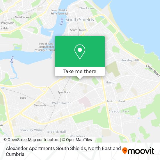 Alexander Apartments South Shields map