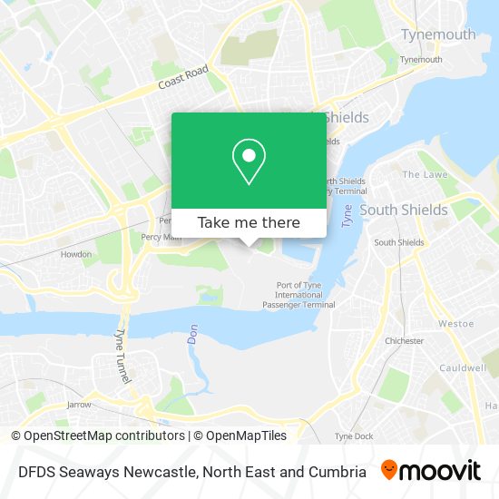 DFDS Seaways Newcastle map