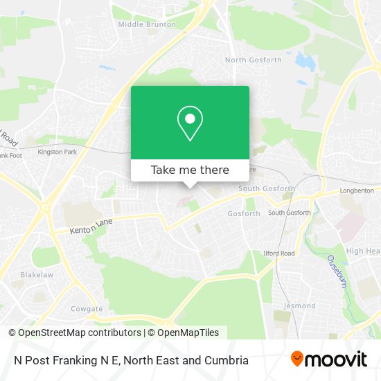 N Post Franking N E map