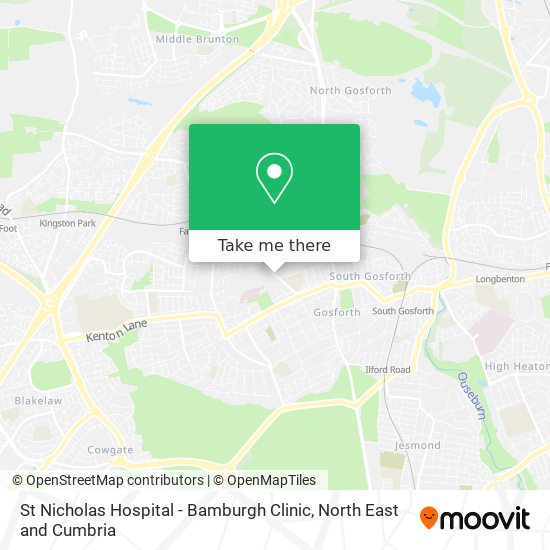 St Nicholas Hospital - Bamburgh Clinic map