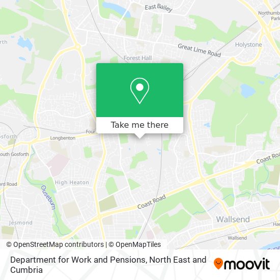 Department for Work and Pensions map