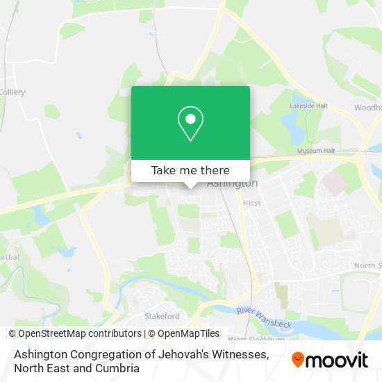 Ashington Congregation of Jehovah's Witnesses map