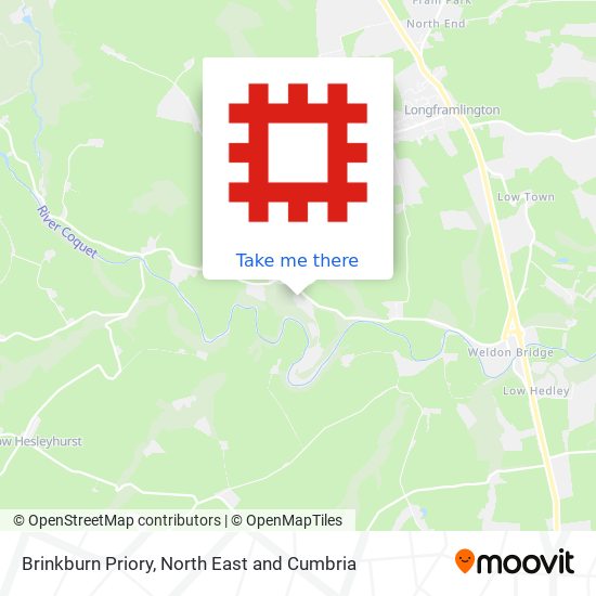 Brinkburn Priory map