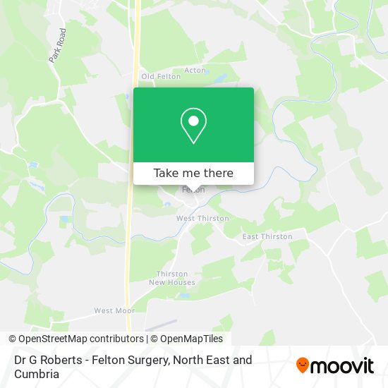 Dr G Roberts - Felton Surgery map