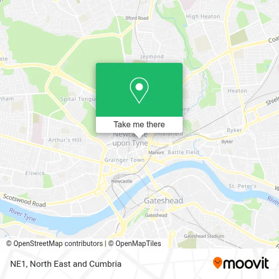 Ne1 Postcode Map How to Get to NE1 in Newcastle Upon Tyne by Bus, Underground or Train?