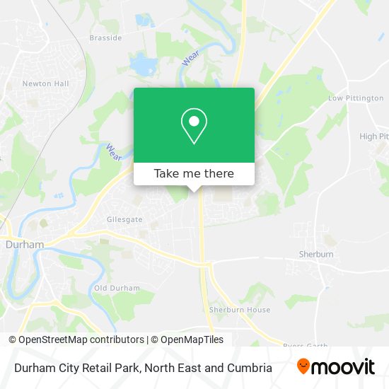 Durham City Retail Park map