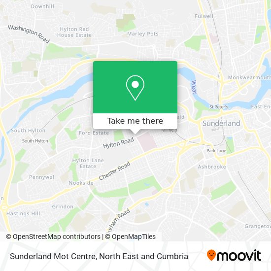 Sunderland Mot Centre map