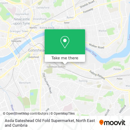 How to get to Asda Gateshead Old Fold Supermarket by bus or underground?