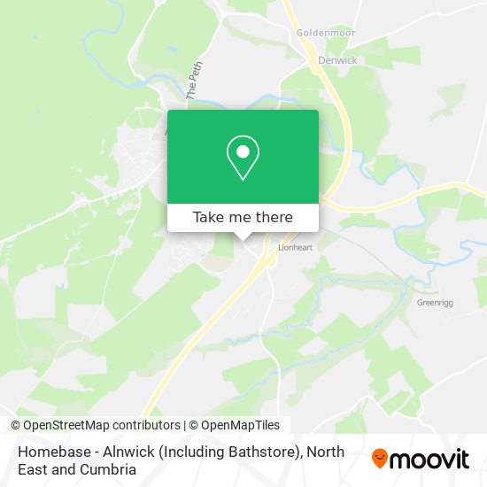 Homebase - Alnwick (Including Bathstore) map