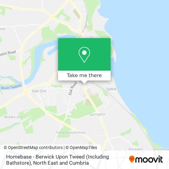 Homebase - Berwick Upon Tweed (Including Bathstore) map