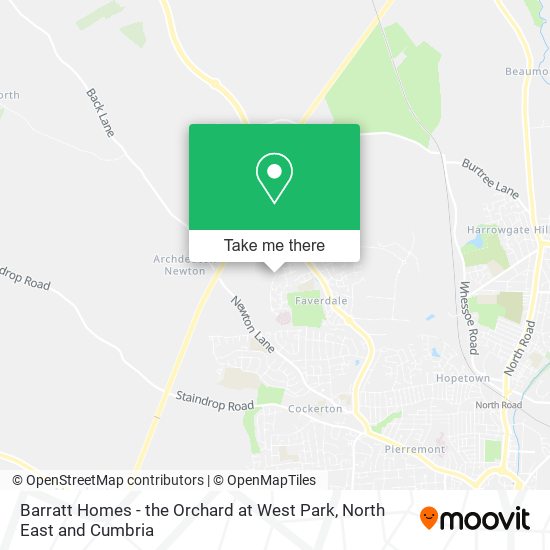 Barratt Homes - the Orchard at West Park map