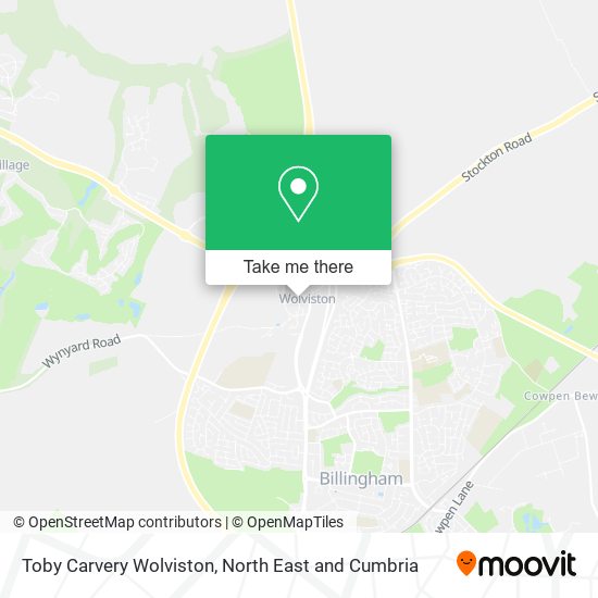 Toby Carvery Wolviston map