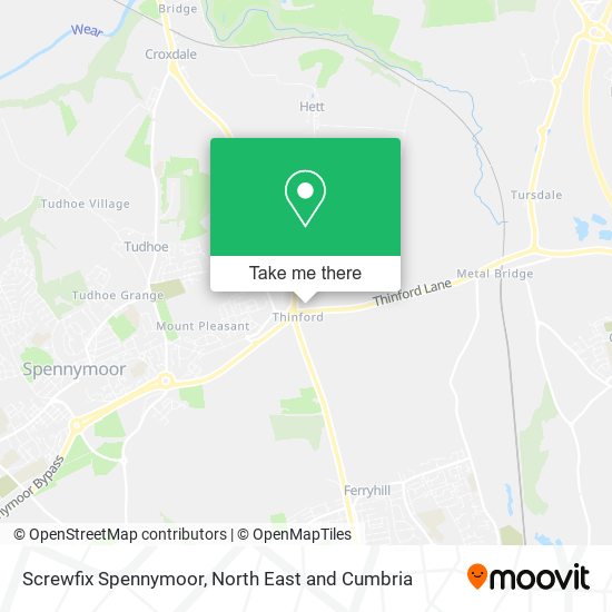 Screwfix Spennymoor map