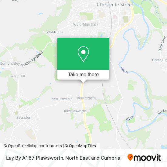 Lay By A167 Plawsworth map
