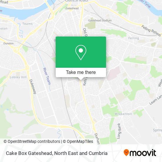 Cake Box Gateshead map