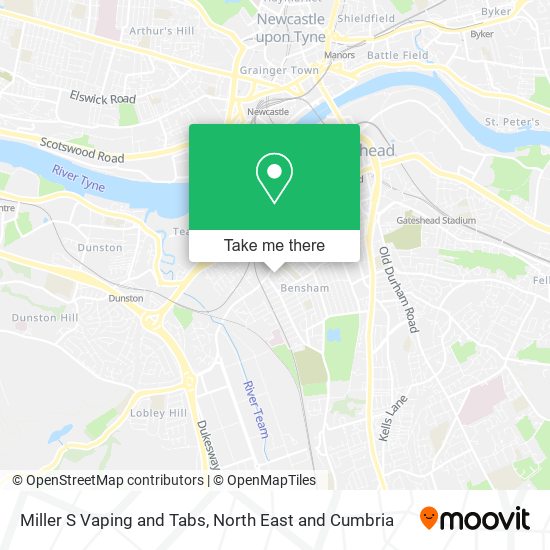 Miller S Vaping and Tabs map