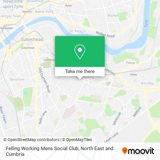 Felling Working Mens Social Club map