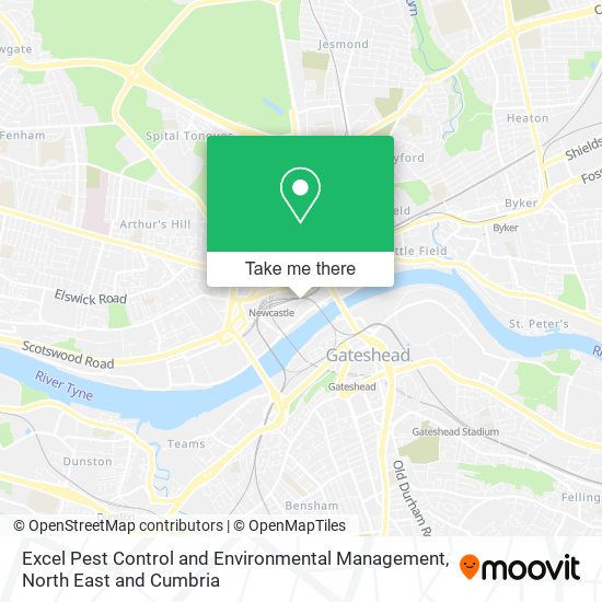 Excel Pest Control and Environmental Management map