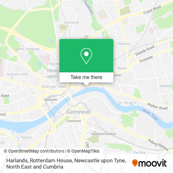 Harlands, Rotterdam House, Newcastle upon Tyne map