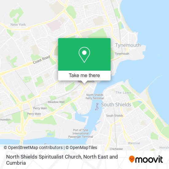 North Shields Spiritualist Church map