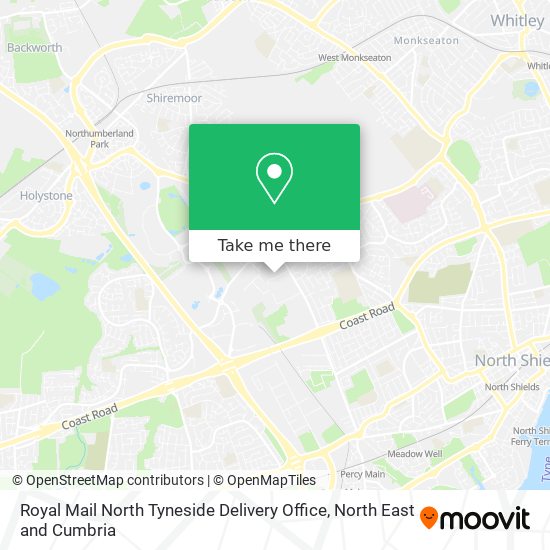 Royal Mail North Tyneside Delivery Office map