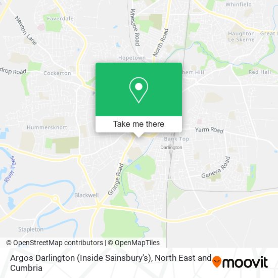 Argos Darlington (Inside Sainsbury's) map