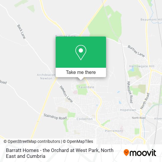 Barratt Homes - the Orchard at West Park map