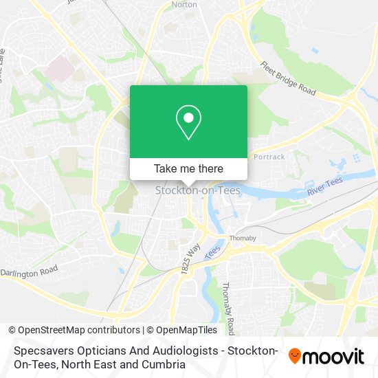 Specsavers Opticians And Audiologists - Stockton-On-Tees map