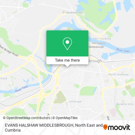 EVANS HALSHAW MIDDLESBROUGH map