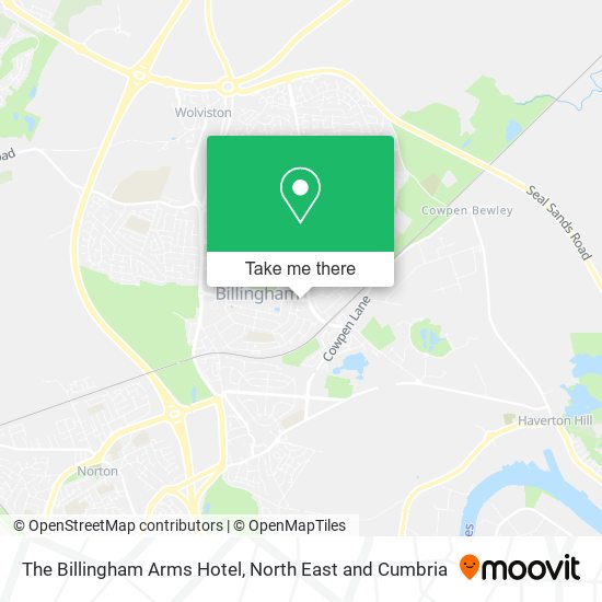 The Billingham Arms Hotel map