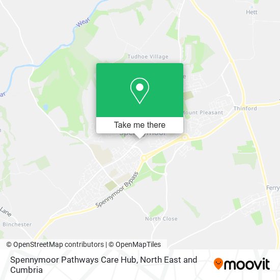 Spennymoor Pathways Care Hub map