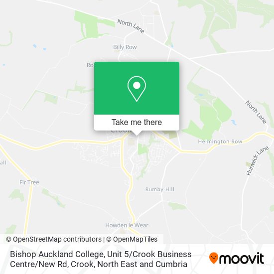 Bishop Auckland College, Unit 5 / Crook Business Centre / New Rd, Crook map