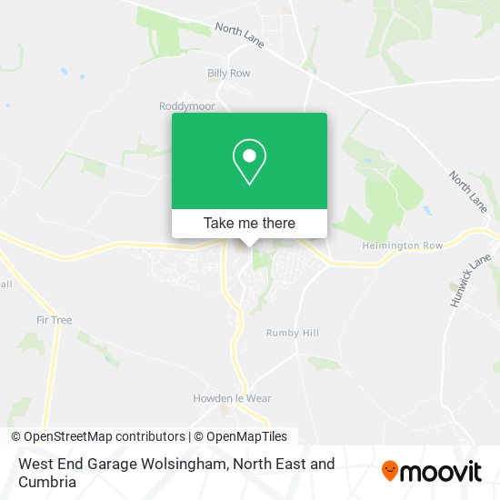 West End Garage Wolsingham map