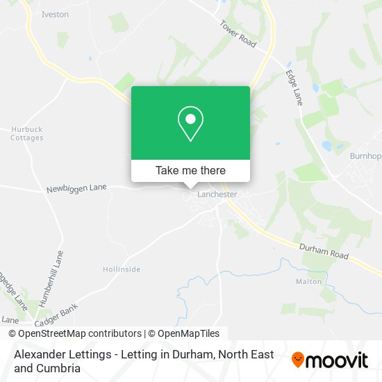 Alexander Lettings - Letting in Durham map
