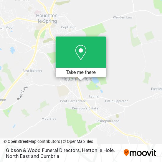 Gibson & Wood Funeral Directors, Hetton le Hole map