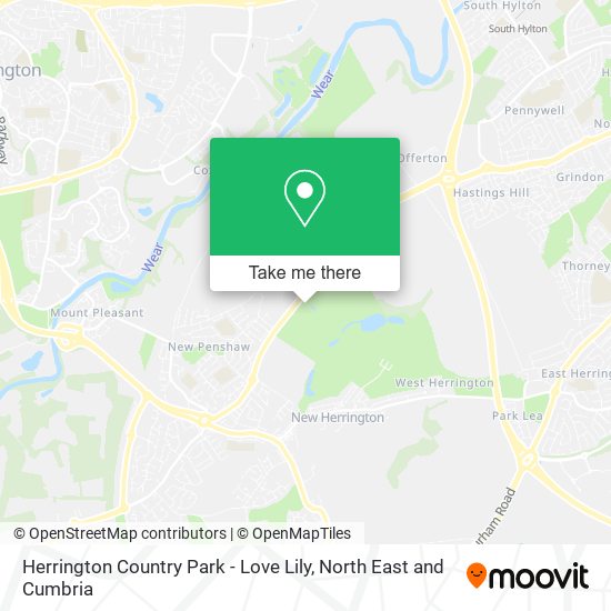 Herrington Country Park - Love Lily map