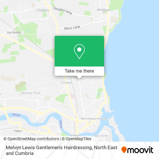 Melvyn Lewis Gentlemen's Hairdressing map