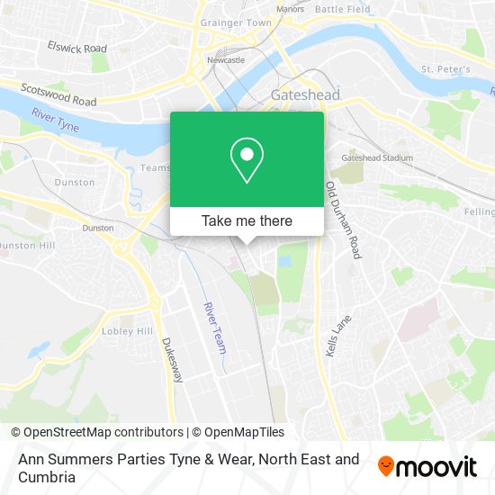 Ann Summers Parties Tyne & Wear map