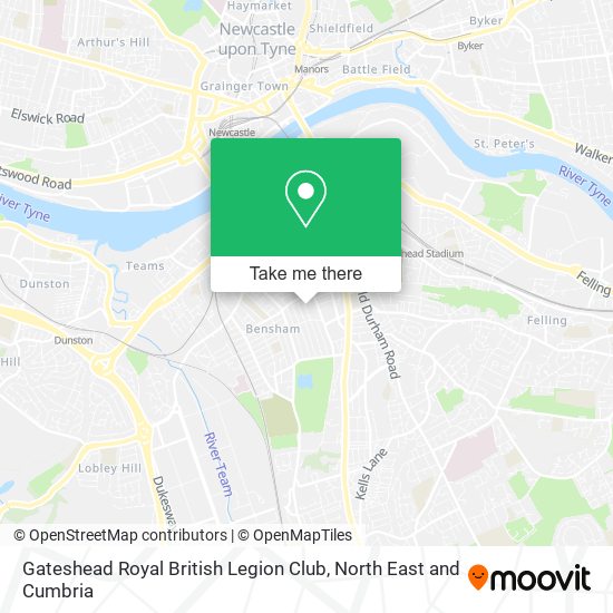 Gateshead Royal British Legion Club map