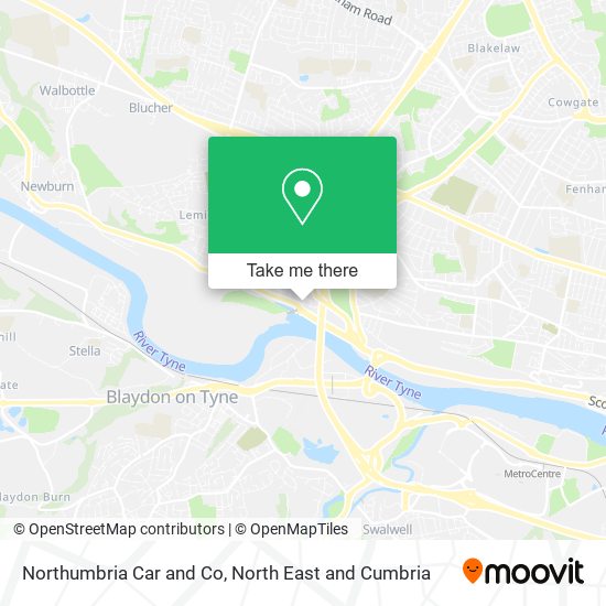 Northumbria Car and Co map