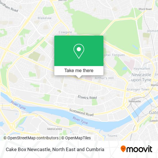 Cake Box Newcastle map