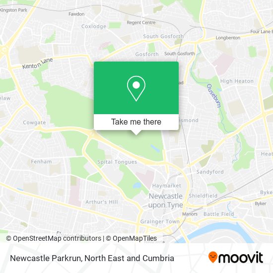 Newcastle Parkrun map