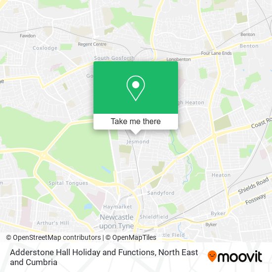Adderstone Hall Holiday and Functions map