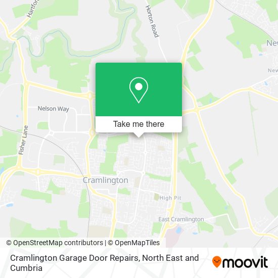 Cramlington Garage Door Repairs map