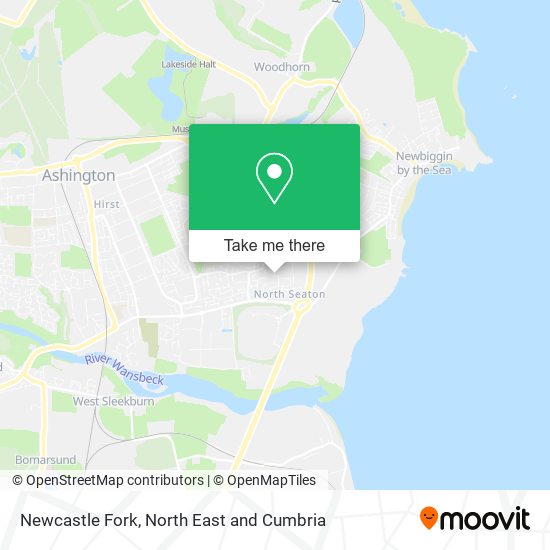 Newcastle Fork map
