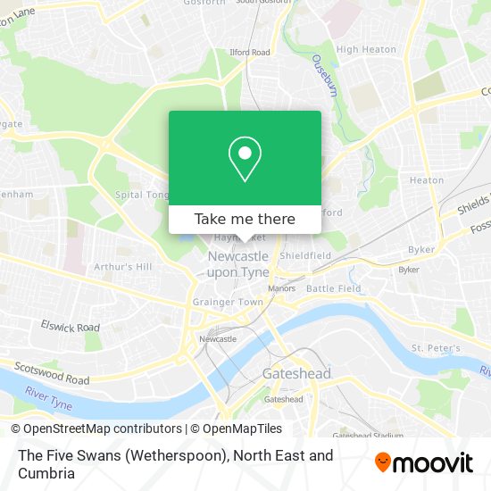 The Five Swans (Wetherspoon) map