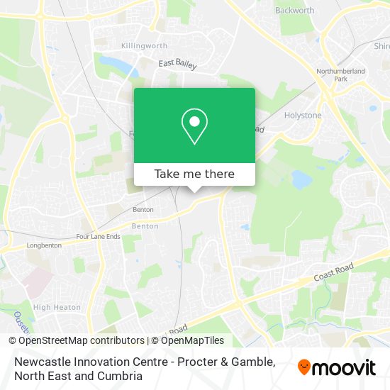 Newcastle Innovation Centre - Procter & Gamble map