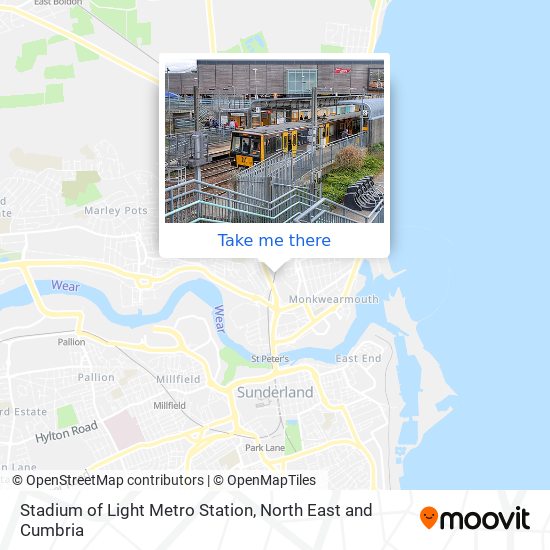 Stadium of Light Metro Station map